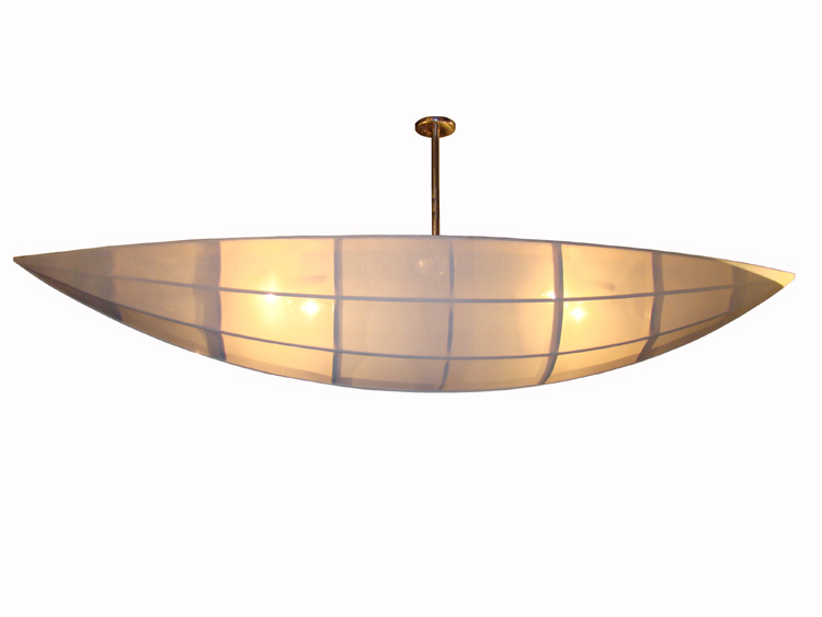 Contemporary Very Long Ship or Canoe Form Ceiling Light Modernism